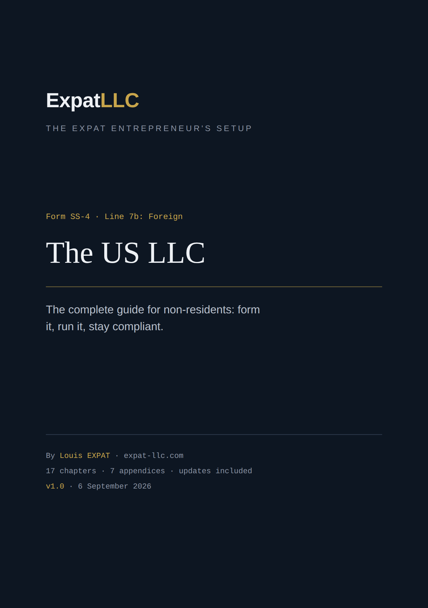 The US LLC for Non-Residents: The Complete Guide, cover